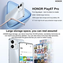 Honor Play6T Pro 5G TFY-AN40, 8GB+128GB, China Version, Dual Back Cameras, Side Fingerprint Identification, 4000mAh Battery, 6.7