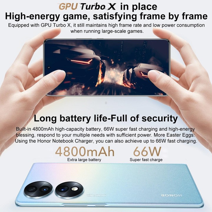 Honor 70 5G FNE-AN00, 54MP Cameras, 12GB+256GB, China Version, Triple Back Cameras, Screen Fingerprint Identification, 6.67 inch