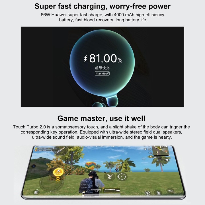 Huawei nova 10 4G NCO-AL00,128GB, 60MP Front Camera, China Version, Triple Back Cameras, In-screen Fingerprint Identification, 6