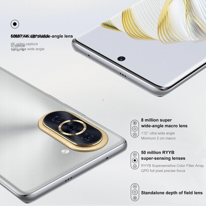 Huawei nova 10 4G NCO-AL00,128GB, 60MP Front Camera, China Version, Triple Back Cameras, In-screen Fingerprint Identification, 6