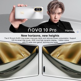 Huawei nova 10 Pro 4G GLA-AL00,128GB, 60MP Front Camera, China Version, Triple Back Cameras + Dual Front Cameras, In-screen Fing