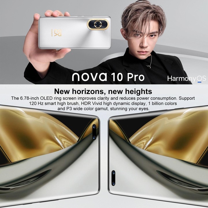 Huawei nova 10 Pro 4G GLA-AL00, 256GB, 60MP Front Camera, China Version, Triple Back Cameras + Dual Front Cameras, In-screen Fin