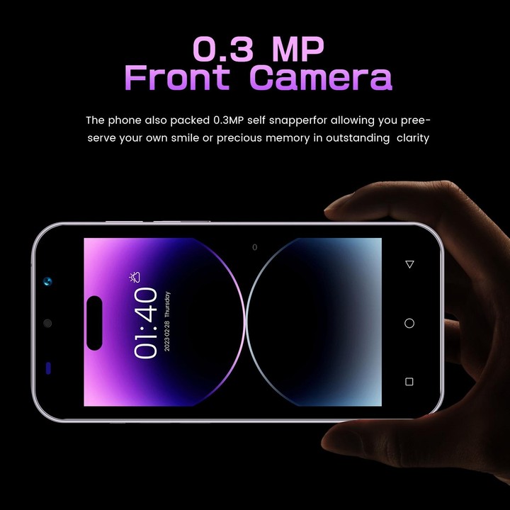 i14 mini HRDP5, 512MB+4GB, 5.0 inch Screen, Face Identification, Android 5.0 MTK6572 Dual Core, Network: 3G (Black)