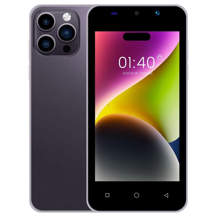 i14 mini HRDP5, 512MB+4GB, 5.0 inch Screen, Face Identification, Android 5.0 MTK6572 Dual Core, Network: 3G (Dark Purple)