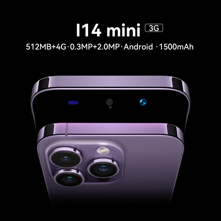 i14 mini HRDP5, 512MB+4GB, 5.0 inch Screen, Face Identification, Android 5.0 MTK6572 Dual Core, Network: 3G (Dark Purple)