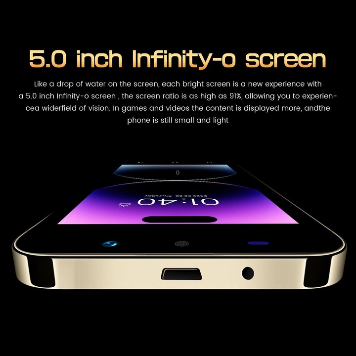 i14 mini HRDP5, 512MB+4GB, 5.0 inch Screen, Face Identification, Android 5.0 MTK6572 Dual Core, Network: 3G (Dark Purple)