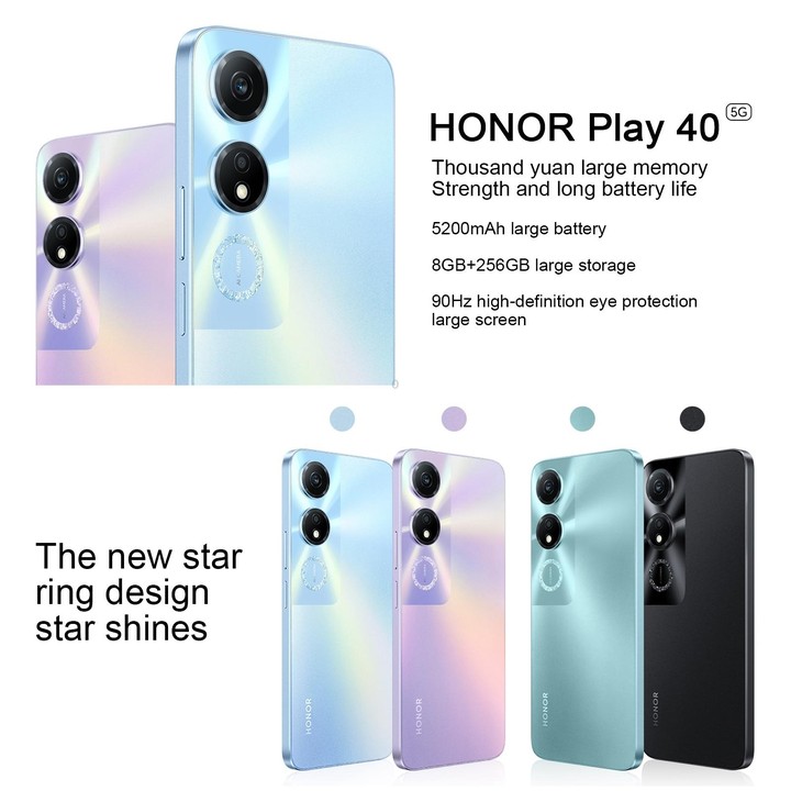 Honor Play 40 5G WDY-AN00, 8GB+256GB, China Version, Face ID & Side Fingerprint Identification, 5200mAh, 6.56 inch MagicOS 7.1 /