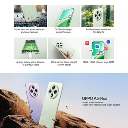 OPPO A3i Plus, 12GB+512GB, Screen Fingerprint, 6.7 inch ColorOS 14.0 Qualcomm Snapdragon 695 5G Octa Core, OTG, Network: 5G (Bla