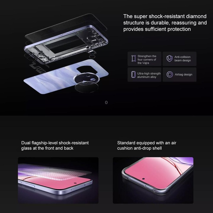OPPO A5 Pro, 8GB+256GB, Screen Fingerprint, 6.7 inch ColorOS 15.0 MediaTek Dimensity 7300 Octa Core, OTG, NFC, Network: 5G (Blac