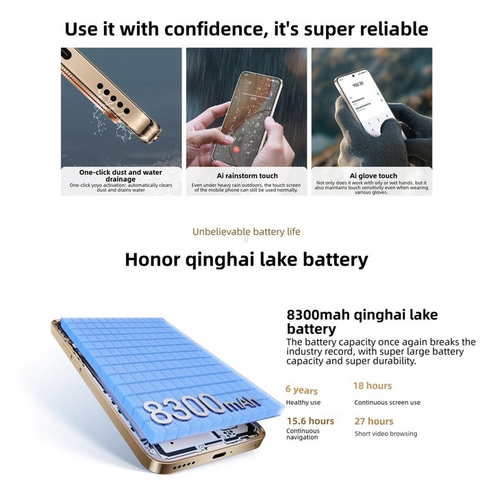 Honor X70 Updated Version, 12GB+256GB, Screen Fingerprint, 6.79 inch MagicOS 10.0 / Android 16 Snapdragon 6 Gen 4 Octa Core, Net