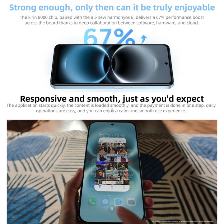 HUAWEI Enjoy 90 Plus, 8GB+128GB, Side Fingerprint, 6.67 inch HarmonyOS 6.0 Kinrin 8000, OTG, Not Support Google Play (Black)