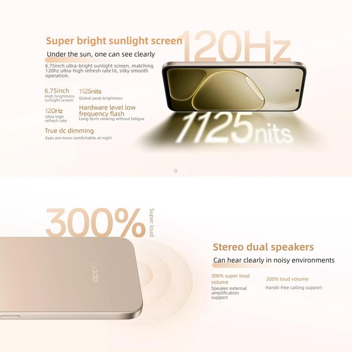 OPPO A6k 5G, 8GB+512GB, Side Fingerprint, 6.75 inch ColorOS 15 MediaTek Dimensity 6300 Octa Core, OTG, Network: 5G (Gold)