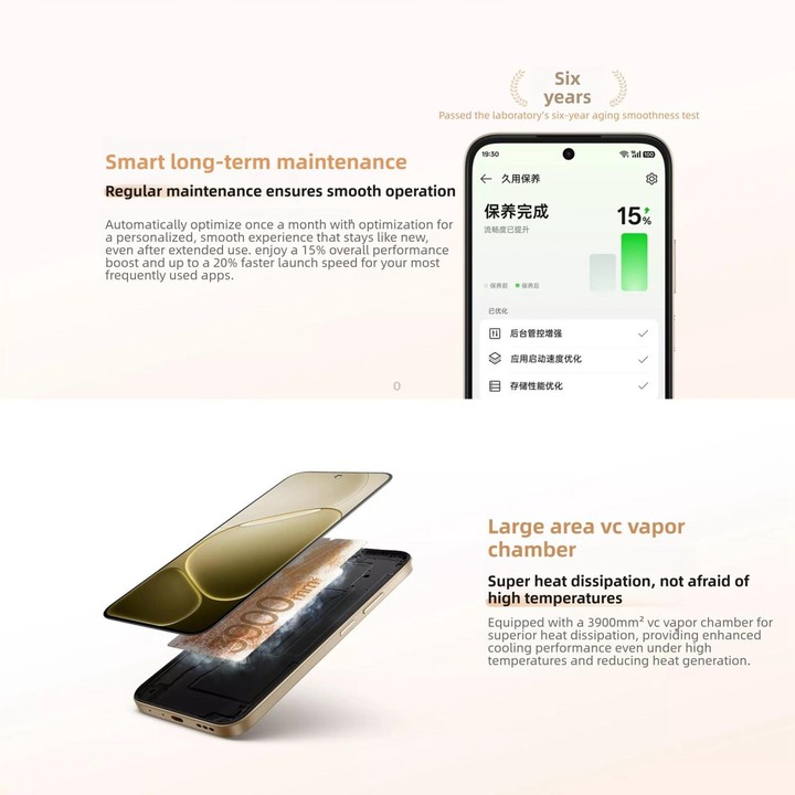 OPPO A6k 5G, 12GB+256GB, Side Fingerprint, 6.75 inch ColorOS 15 MediaTek Dimensity 6300 Octa Core, OTG, Network: 5G (Gold)