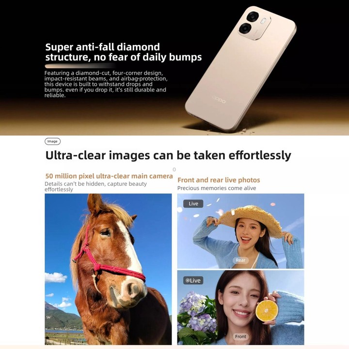 OPPO A6k 5G, 12GB+256GB, Side Fingerprint, 6.75 inch ColorOS 15 MediaTek Dimensity 6300 Octa Core, OTG, Network: 5G (Blue)