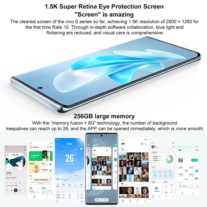 vivo S17 Pro 5G, 50MP Camera, 12GB+256GB, Triple Back Cameras, Srceen Fingerprint Identification, 4600mAh Battery, 6.78 inch And