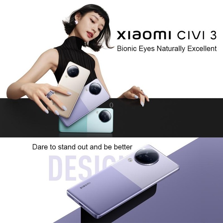 Xiaomi Civi 3 5G, 50MP Camera, 16GB+1TB, Triple Back Cameras + Dual Front Cameras, In-screen Fingerprint Identification, 4500mAh