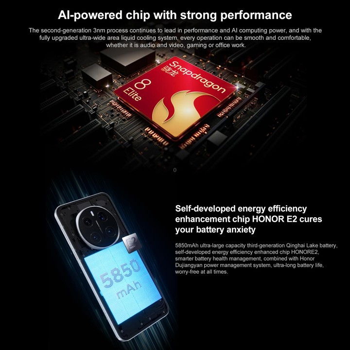 Honor Magic7 Pro, 16GB+512GB, Screen Fingerprint, 6.8 inch MagicOS 9.0 / Android 15 Snapdragon 8 Elite 3nm Octa Core, Network: 5