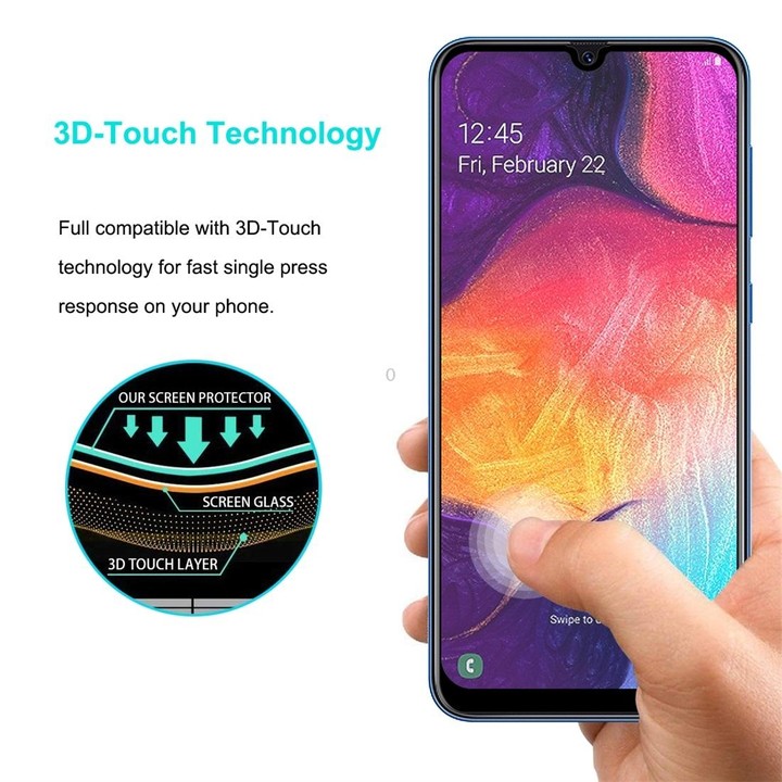 ENKAY Hat-Prince 0.26mm 9H 6D Curved Full Screen Tempered Glass Film for Galaxy A30 / A50 (Black)
