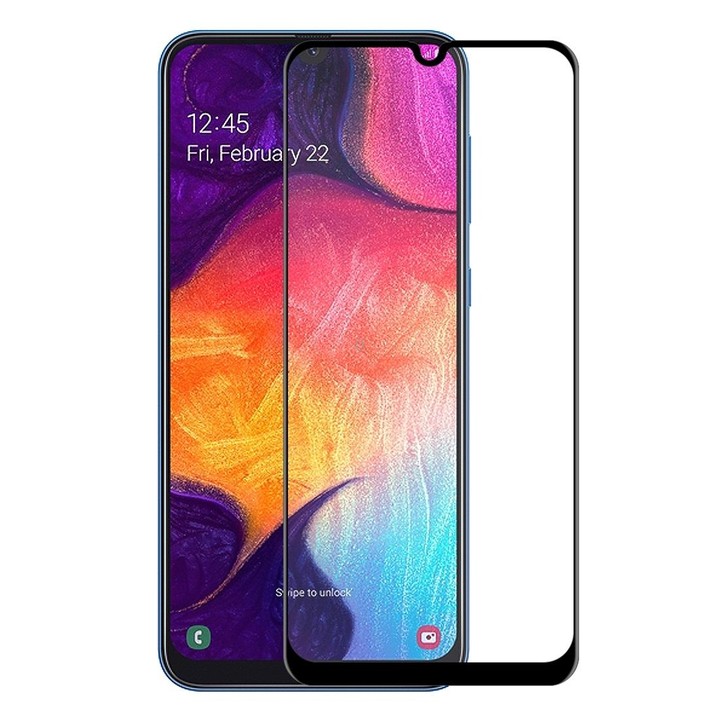 ENKAY Hat-Prince 0.26mm 9H 6D Curved Full Screen Tempered Glass Film for Galaxy A30 / A50 (Black)