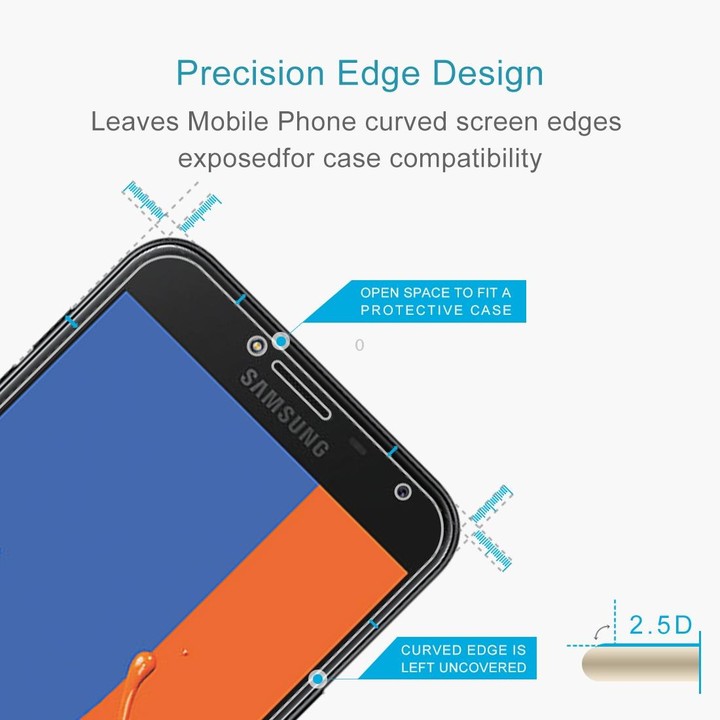 50 PCS 0.26mm 9H 2.5D Tempered Glass Film for Galaxy J4, No Retail Package