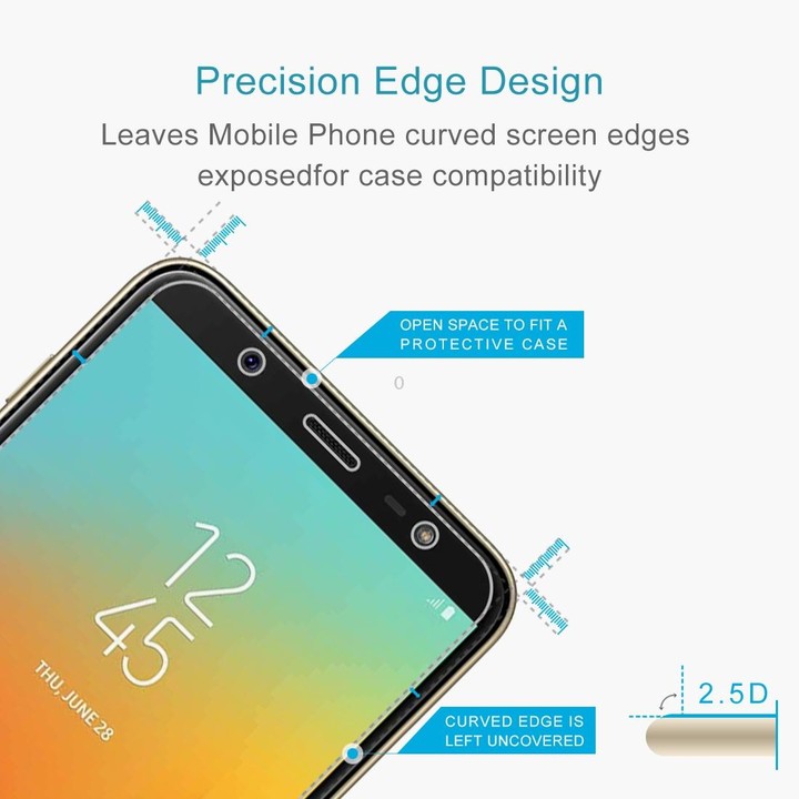 10 PCS 0.26mm 9H 2.5D Tempered Glass Film for Galaxy J8+