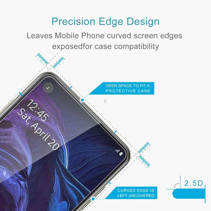 50 PCS 2.5D Non-Full Screen Tempered Glass Film for Galaxy A60