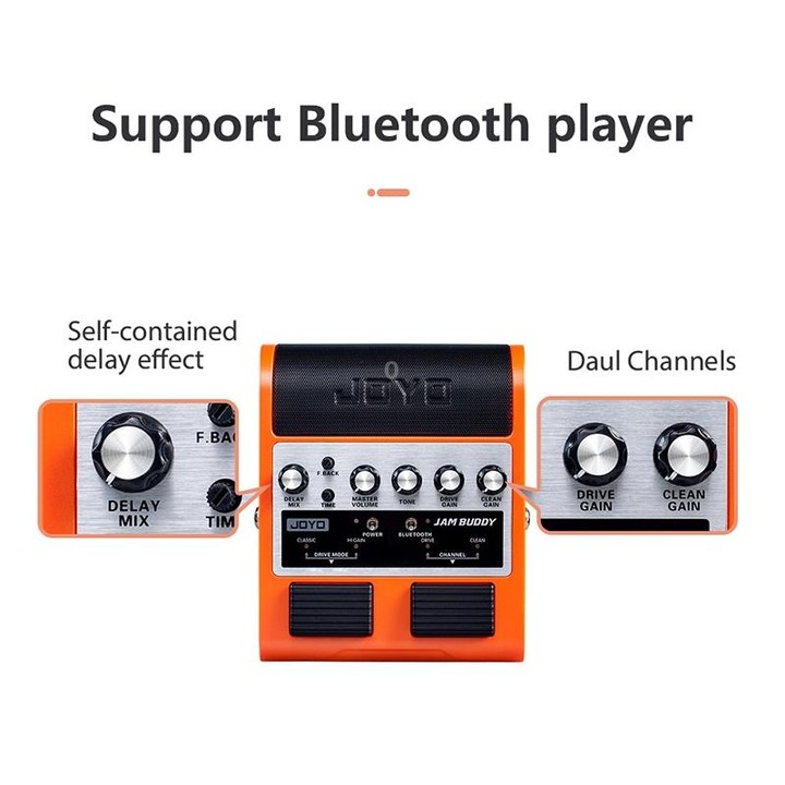 JOYO JAM BUDDY Bluetooth 4.0 Dual Channel with Effector Charging Guitar Small Speaker(Black)