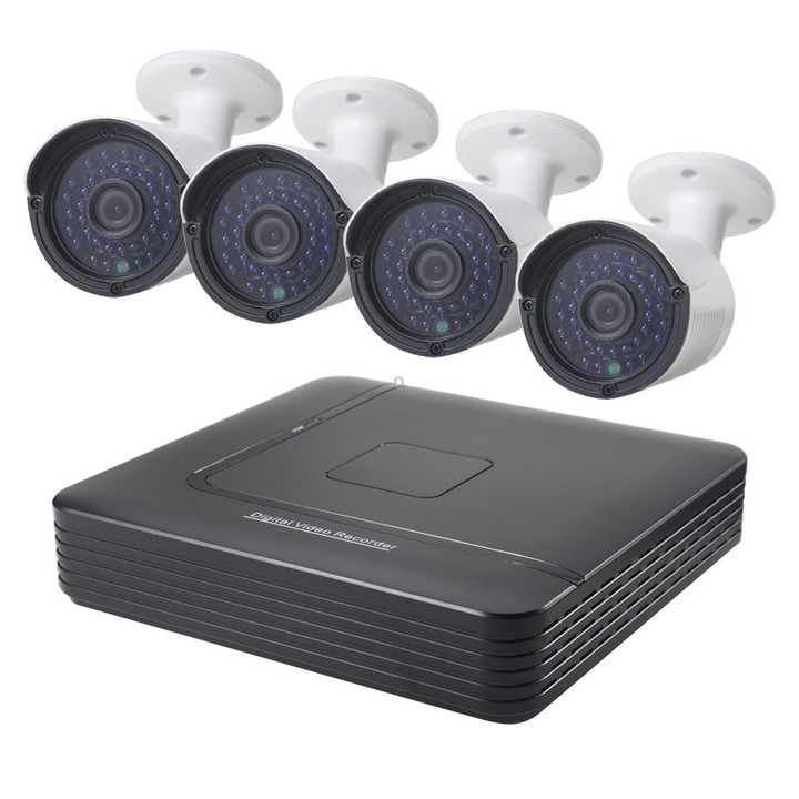 A4B2 4Ch Bullet IP Camera NVR Kit, Support Night Vision / Motion Detection, IR Distance: 20m (A4B2/Kit 960P 1.3 Mega Pixel)