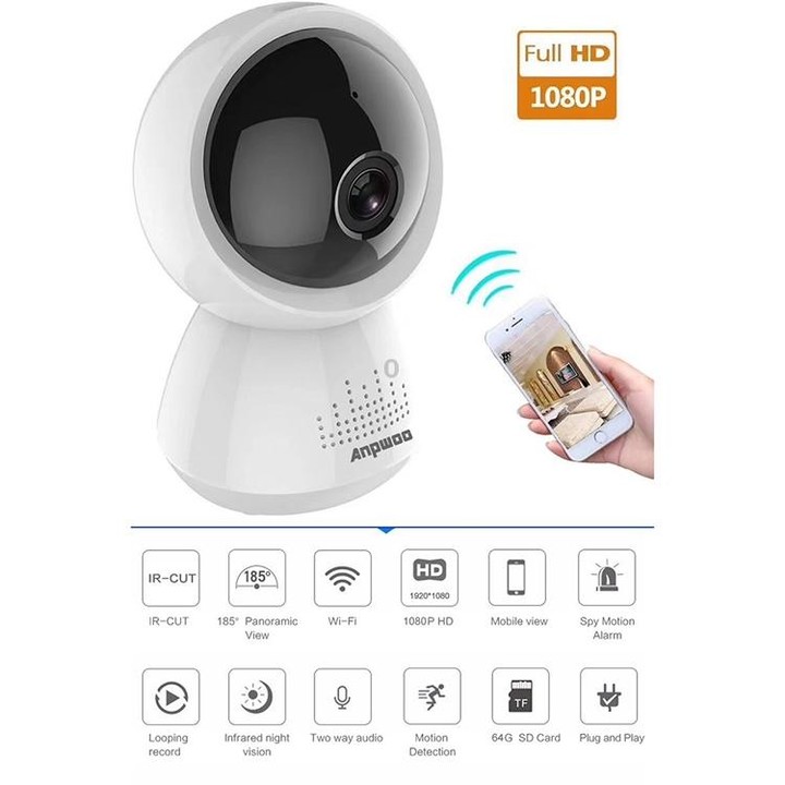 Anpwoo AP005 2.0MP 1080P 1/2.7 inch CMOS HD WiFi IP Camera, Support Motion Detection / Night Vision(White)
