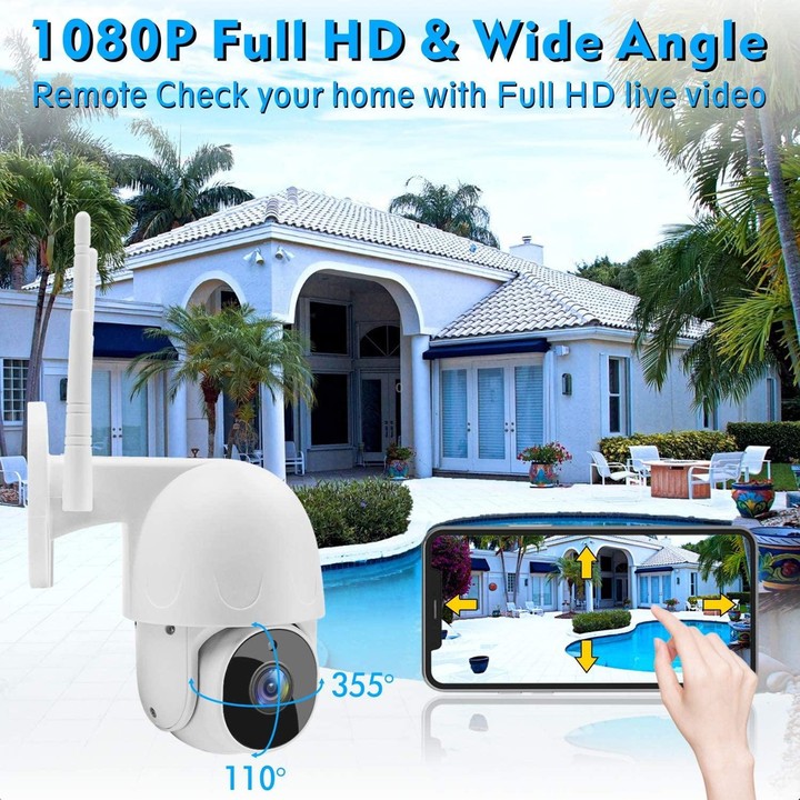 Tuya QX45 1080P Full HD IP65 Waterproof 2.4G Wireless IP Camera, Support Motion Detection & Two-way Audio & Night Vision & TF Ca