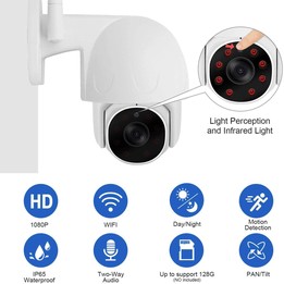 Tuya QX45 1080P Full HD IP65 Waterproof 2.4G Wireless IP Camera, Support Motion Detection & Two-way Audio & Night Vision & TF Ca