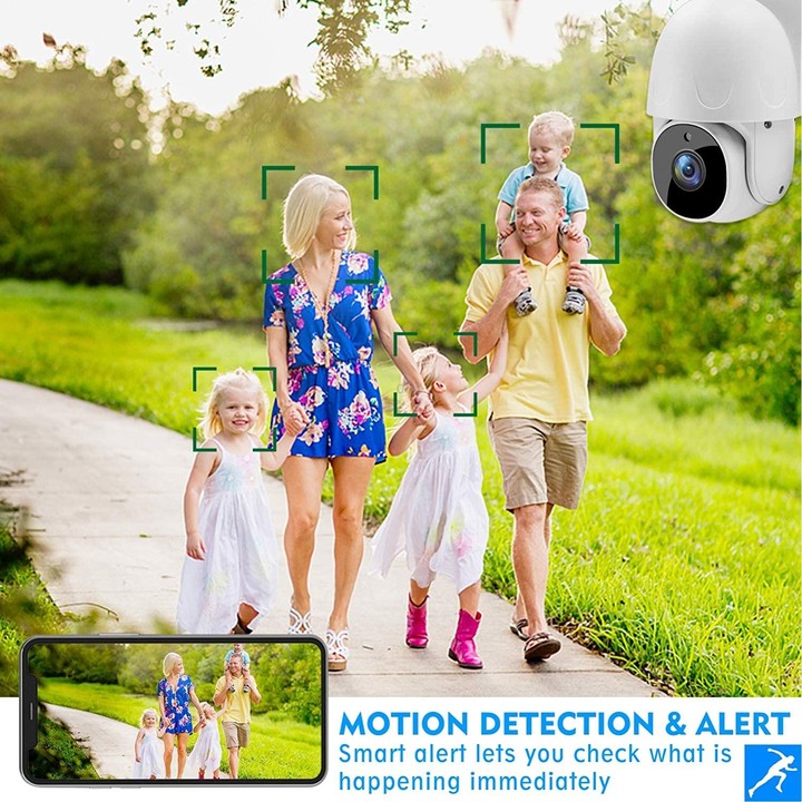Tuya QX45 1080P Full HD IP65 Waterproof 2.4G Wireless IP Camera, Support Amazon Alexa & Google Home & Motion Detection & Two-way