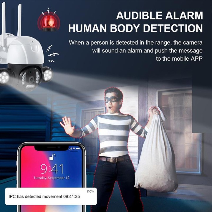 QX55 3.0 Million Pixels IP65 Waterproof 2.4G Wireless IP Camera, Support Motion Detection & Two-way Audio & Night Vision & TF Ca