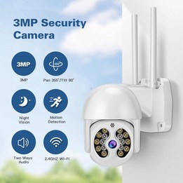 Tuya QX56 3.0 Million Pixels IP66 Waterproof 2.4G Wireless IP Camera, Support Motion Detection & Two-way Audio & Full Color Nigh