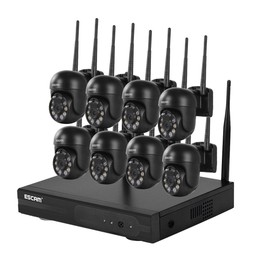 ESCAM WNK618 3.0 Million Pixels 8-channel Wireless Dome Camera HD NVR Security System, Support Motion Detection & Two-way Audio