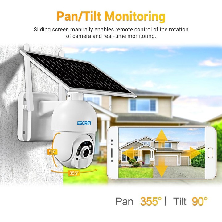 ESCAM QF450 HD 1080P 4G US Version Solar Powered IP Camera without Memory, Support Two-way Audio & PIR Motion Detection & Night