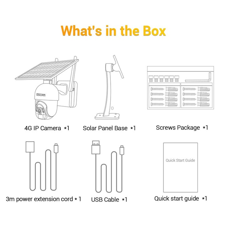 ESCAM QF450 HD 1080P 4G EU Version Solar Powered IP Camera with 128G Memory, Support Two-way Audio & PIR Motion Detection & Nigh