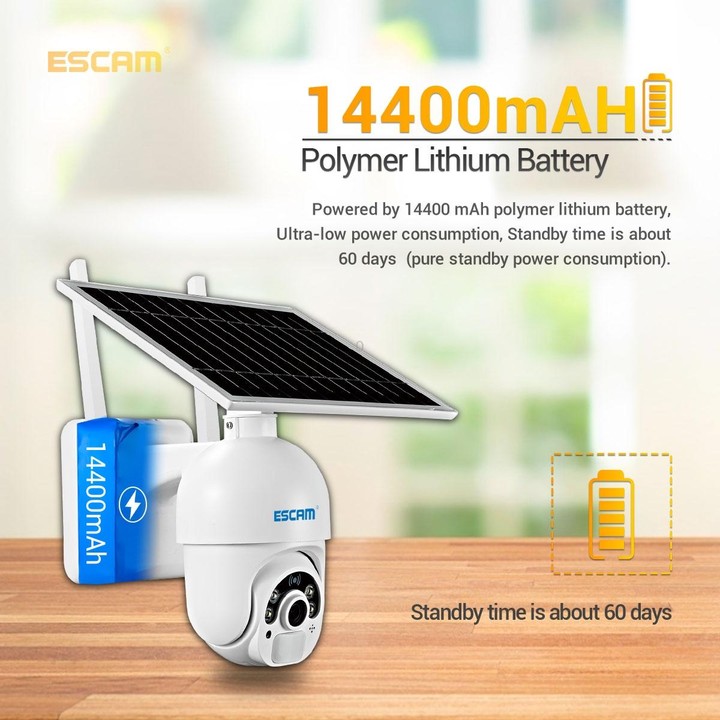ESCAM QF450 HD 1080P 4G AU Version Solar Powered IP Camera with 128G Memory, Support Two-way Audio & PIR Motion Detection & Nigh