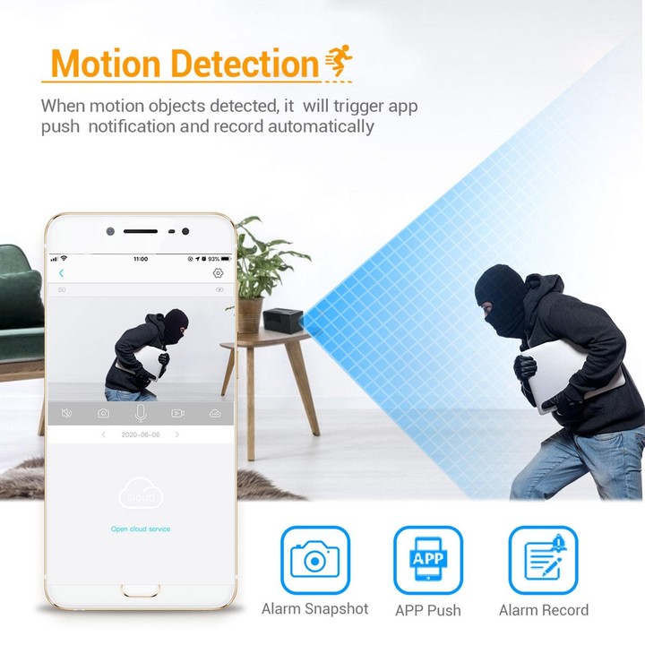 G17 2.0 Million Pixels HD 1080P Smart WiFi IP Camera, Support Night Vision & Two Way Audio & Motion Detection & TF Card, EU Plug