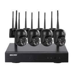 ESCAM WNK614 HD 3.0 Million Pixels 8-channel Wireless + 4IPC Wireless NVR Security System, EU Plug