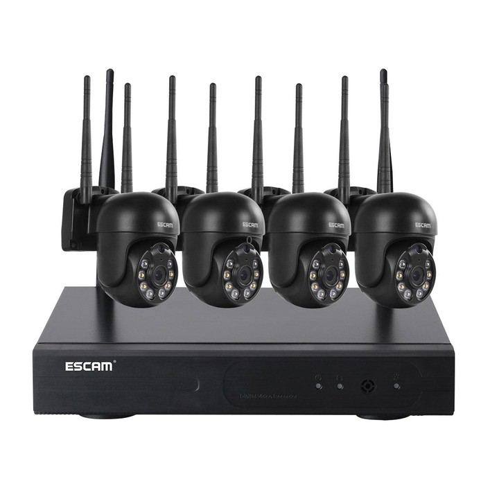 ESCAM WNK614 HD 3.0 Million Pixels 8-channel Wireless + 4IPC Wireless NVR Security System, US Plug
