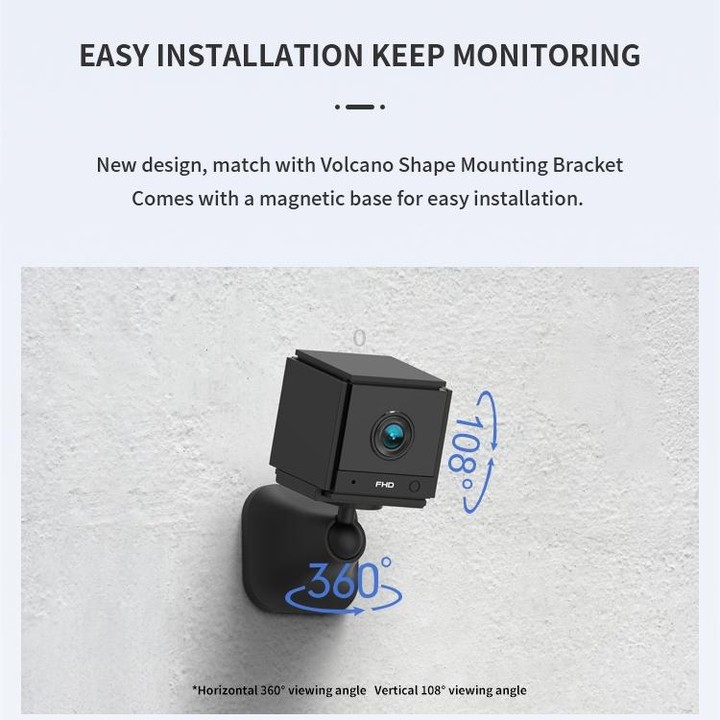 CAMSOY S20 1080P WiFi Wireless Network Action Camera Wide-angle Recorder with Mount (Black)