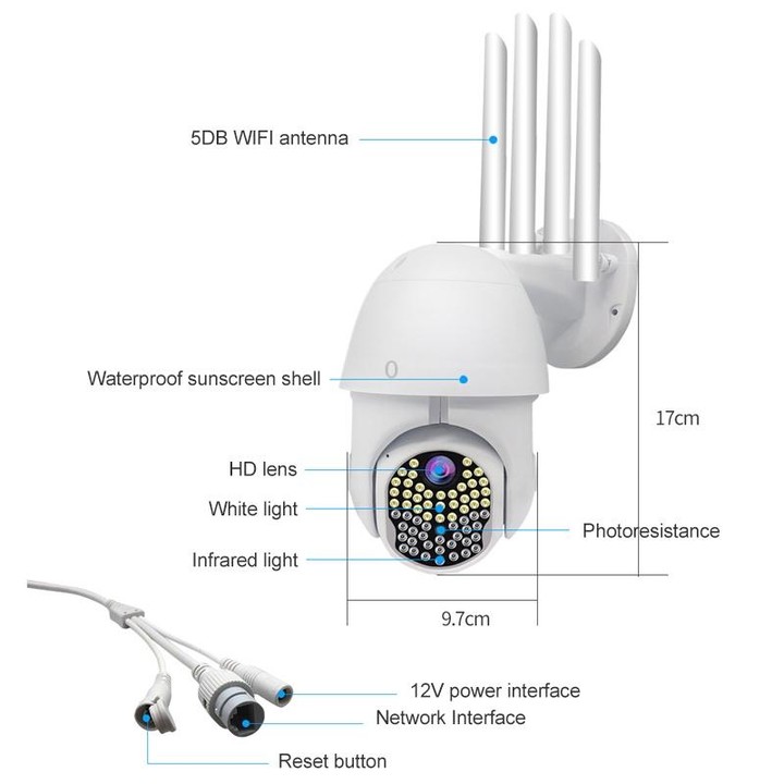AL-63 2.0 Million Pixels 1080P HD WiFi IP Camera, Support Night Vision & Motion Detection & Two-way Intercom & TF Card, US Plug