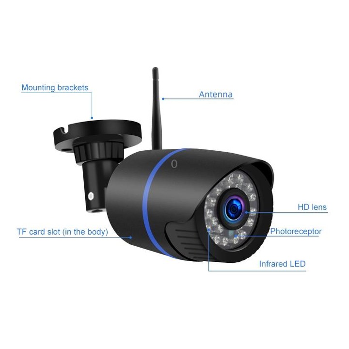 Q4 2.0 Million Pixels 1080P HD Wireless IP Camera, Support Motion Detection & Two-way Audio & Infrared Night Vision & TF Card, U
