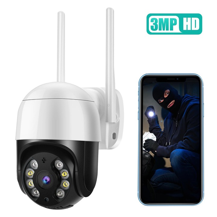 QX29 3.0MP HD WiFi IP Camera, Support Night Vision & Motion Detection & Two Way Audio & TF Card, US Plug
