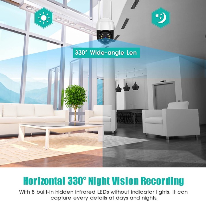 QX29 3.0MP HD WiFi IP Camera, Support Night Vision & Motion Detection & Two Way Audio & TF Card, US Plug