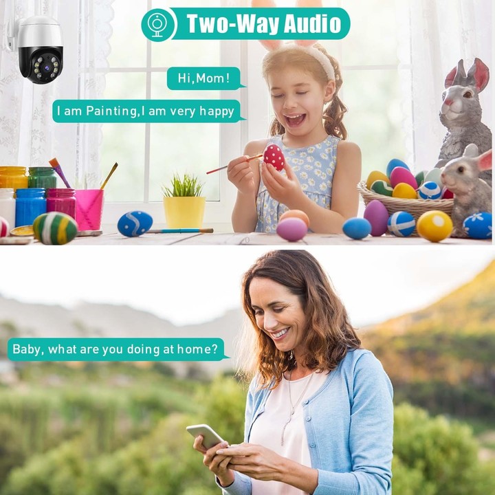 QX29 3.0MP HD WiFi IP Camera, Support Night Vision & Motion Detection & Two Way Audio & TF Card, US Plug