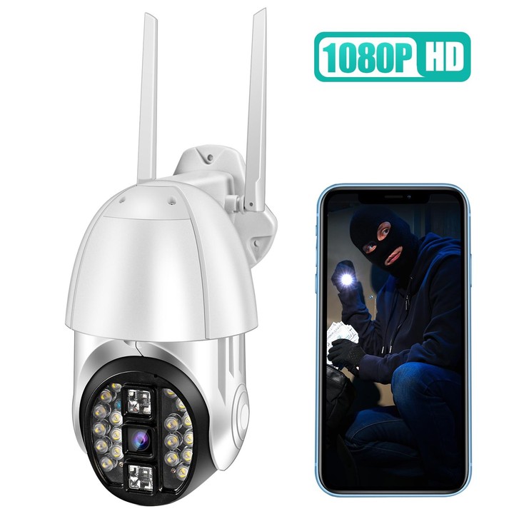 QX33 1080P Panoramic PTZ 360 Degree Rotating WIFI Camera, Support Day and Night Full Color & Two-way Voice Intercom & Motion Det