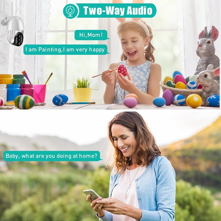 QX33 1080P Panoramic PTZ 360 Degree Rotating WIFI Camera, Support Day and Night Full Color & Two-way Voice Intercom & Motion Det