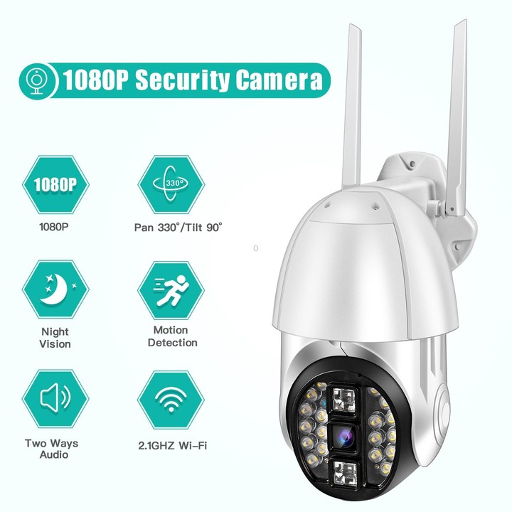 QX33 1080P Panoramic PTZ 360 Degree Rotating WIFI Camera, Support Day and Night Full Color & Two-way Voice Intercom & Motion Det